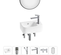 Комплект Wellsee 6 в 1 Lavinia Boho Bathroom Sink накладная/подвесная раковина 37x25 см 20219863R