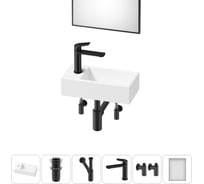 Комплект Wellsee 6 в 1 Lavinia Boho Bathroom Sink накладная/подвесная раковина 40x20 см 20219584R
