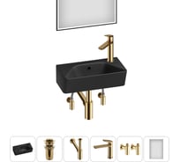Комплект Wellsee 6 в 1 Lavinia Boho Bathroom Sink накладная/подвесная раковина 40x22 см 20219803R