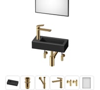 Комплект Wellsee 6 в 1 Lavinia Boho Bathroom Sink накладная/подвесная раковина 37x18 см 20219537R