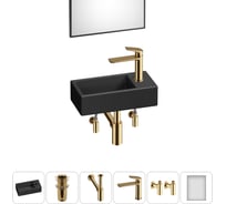 Комплект Wellsee 6 в 1 Lavinia Boho Bathroom Sink накладная/подвесная раковина 40x20 см 20219579R