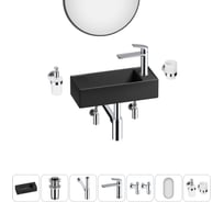 Комплект Wellsee 7 в 1 Lavinia Boho Bathroom Sink накладная/подвесная раковина 43x18 см 20219720R