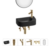 Комплект Wellsee 6 в 1 Lavinia Boho Bathroom Sink накладная/подвесная раковина 40x22 см 20219747R