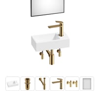Комплект Wellsee 6 в 1 Lavinia Boho Bathroom Sink накладная/подвесная раковина 40x20 см 20219571R