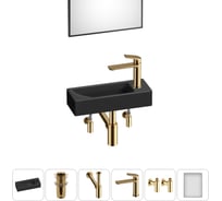 Комплект Wellsee 6 в 1 Lavinia Boho Bathroom Sink накладная/подвесная раковина 38x14 см 20219565R