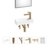 Комплект Wellsee 6 в 1 Lavinia Boho Bathroom Sink накладная/подвесная раковина 38x14 см 20219557R