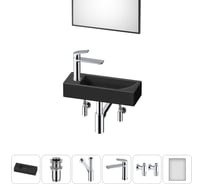 Комплект Wellsee 6 в 1 Lavinia Boho Bathroom Sink накладная/подвесная раковина 38x14 см 20219549R