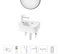 Комплект Wellsee 6 в 1 Lavinia Boho Bathroom Sink накладная/подвесная раковина 37x25 см 20219852R