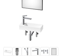 Комплект Wellsee 6 в 1 Lavinia Boho Bathroom Sink накладная/подвесная раковина 38x14 см 20219541R
