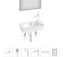 Комплект Wellsee 6 в 1 Lavinia Boho Bathroom Sink накладная/подвесная раковина 40x22 см 20219796R