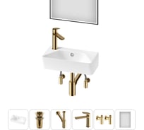 Комплект Wellsee 6 в 1 Lavinia Boho Bathroom Sink накладная/подвесная раковина 40x22 см 20219809R