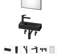 Комплект Wellsee 6 в 1 Lavinia Boho Bathroom Sink накладная/подвесная раковина 38x14 см 20219550R