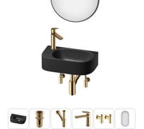 Комплект Wellsee 6 в 1 Lavinia Boho Bathroom Sink накладная/подвесная раковина 40x22 см 20219761R