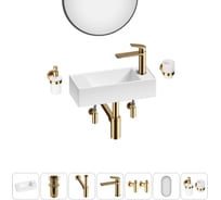 Комплект Wellsee 7 в 1 Lavinia Boho Bathroom Sink накладная/подвесная раковина 43x18 см 20219715R