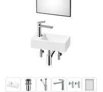 Комплект Wellsee 6 в 1 Lavinia Boho Bathroom Sink накладная/подвесная раковина 40x20 см 20219583R
