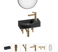 Комплект Wellsee 6 в 1 Lavinia Boho Bathroom Sink накладная/подвесная раковина 40x23 см 20219621R