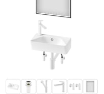 Комплект Wellsee 6 в 1 Lavinia Boho Bathroom Sink накладная/подвесная раковина 40x22 см 20219810R