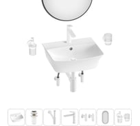 Комплект Wellsee 7 в 1 Lavinia Boho Bathroom Sink накладная/подвесная раковина 45x40 см 20219968R