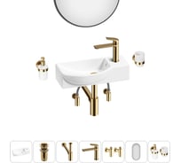 Комплект Wellsee 7 в 1 Lavinia Boho Bathroom Sink накладная/подвесная раковина 45x24 см 20219645R