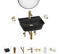 Комплект Wellsee 7 в 1 Lavinia Boho Bathroom Sink накладная/подвесная раковина 45x40 см 20219974R
