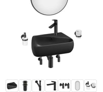 Комплект Wellsee 7 в 1 Lavinia Boho Bathroom Sink накладная/подвесная раковина 44x27 см 20219903R