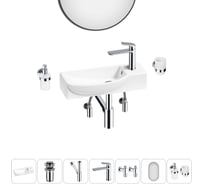 Комплект Wellsee 7 в 1 Lavinia Boho Bathroom Sink накладная/подвесная раковина 50x24 см 20219671R