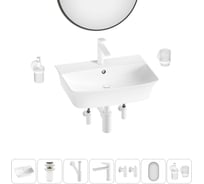 Комплект Wellsee 7 в 1 Lavinia Boho Bathroom Sink накладная/подвесная раковина 55x42 см 20219982R