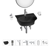 Комплект Wellsee 7 в 1 Lavinia Boho Bathroom Sink накладная/подвесная раковина 46x41 см 20219930R