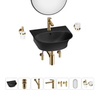 Комплект Wellsee 7 в 1 Lavinia Boho Bathroom Sink накладная/подвесная раковина 46x41 см 20219932R