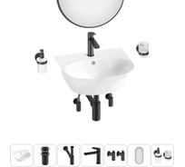 Комплект Wellsee 7 в 1 Lavinia Boho Bathroom Sink накладная/подвесная раковина 46x41 см 20219924R