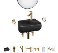 Комплект Wellsee 7 в 1 Lavinia Boho Bathroom Sink накладная/подвесная раковина 44x27 см 20219904R