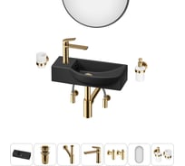 Комплект Wellsee 7 в 1 Lavinia Boho Bathroom Sink накладная/подвесная раковина 45x24 см 20219638R