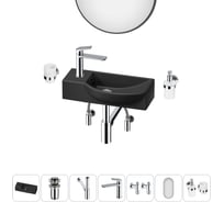 Комплект Wellsee 7 в 1 Lavinia Boho Bathroom Sink накладная/подвесная раковина 45x24 см 20219636R