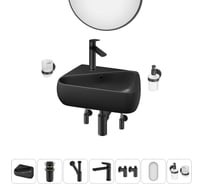 Комплект Wellsee 7 в 1 Lavinia Boho Bathroom Sink накладная/подвесная раковина 44x27 см 20219889R