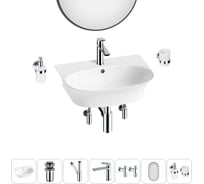 Комплект Wellsee 7 в 1 Lavinia Boho Bathroom Sink накладная/подвесная раковина 55x43 см 20219937R