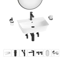 Комплект Wellsee 7 в 1 Lavinia Boho Bathroom Sink накладная/подвесная раковина 55x42 см 20219980R