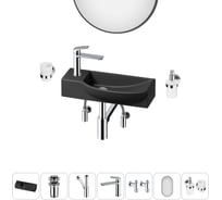 Комплект Wellsee 7 в 1 Lavinia Boho Bathroom Sink накладная/подвесная раковина 50x24 см 20219664R