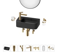 Комплект Wellsee 7 в 1 Lavinia Boho Bathroom Sink накладная/подвесная раковина 45x27 см 20219834R