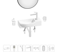 Комплект Wellsee 7 в 1 Lavinia Boho Bathroom Sink накладная/подвесная раковина 45x24 см 20219646R