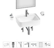 Комплект Wellsee 7 в 1 Lavinia Boho Bathroom Sink накладная/подвесная раковина 50x40 см 20219373R