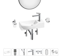 Комплект Wellsee 7 в 1 Lavinia Boho Bathroom Sink накладная/подвесная раковина 45x24 см 20219643R
