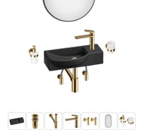 Комплект Wellsee 7 в 1 Lavinia Boho Bathroom Sink накладная/подвесная раковина 45x24 см 20219652R