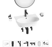 Комплект Wellsee 7 в 1 Lavinia Boho Bathroom Sink накладная/подвесная раковина 55x43 см 20219938R