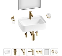 Комплект Wellsee 7 в 1 Lavinia Boho Bathroom Sink накладная/подвесная раковина 50x40 см 20219375R