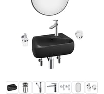 Комплект Wellsee 7 в 1 Lavinia Boho Bathroom Sink накладная/подвесная раковина 44x27 см 20219902R