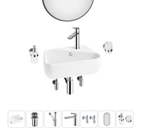 Комплект Wellsee 7 в 1 Lavinia Boho Bathroom Sink накладная/подвесная раковина 44x27 см 20219895R