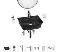 Комплект Wellsee 7 в 1 Lavinia Boho Bathroom Sink накладная/подвесная раковина 45x40 см 20219972R