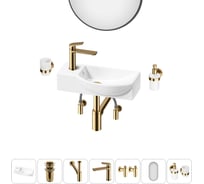 Комплект Wellsee 7 в 1 Lavinia Boho Bathroom Sink накладная/подвесная раковина 45x24 см 20219631R