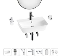 Комплект Wellsee 7 в 1 Lavinia Boho Bathroom Sink накладная/подвесная раковина 55x42 см 20219979R