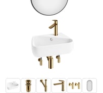 Комплект Wellsee 6 в 1 Lavinia Boho Bathroom Sink накладная/подвесная раковина 44x27 см 20219893R